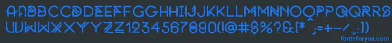 OriginalByFnkfrsh-fontti – siniset fontit mustalla taustalla