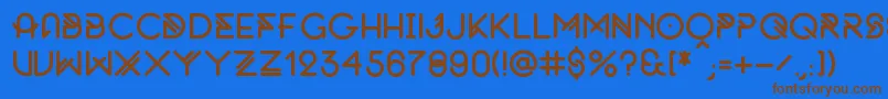 Więcej informacji o czcionce OriginalByFnkfrsh Czcionka OriginalByFnkfrsh – brązowe czcionki na niebieskim tle