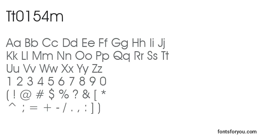 A fonte Tt0154m – alfabeto, números, caracteres especiais