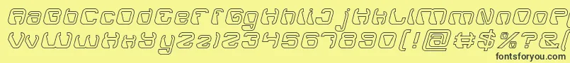 ElectroMagnetHollow Font – Black Fonts on Yellow Background