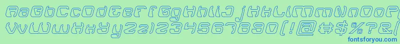 ElectroMagnetHollow Font – Blue Fonts on Green Background