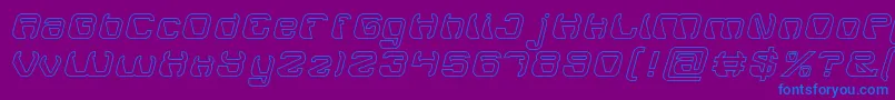 ElectroMagnetHollow Font – Blue Fonts on Purple Background