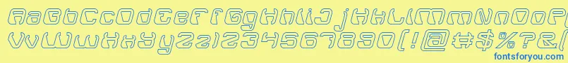 ElectroMagnetHollow Font – Blue Fonts on Yellow Background