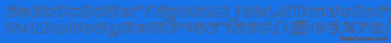 ElectroMagnetHollow Font – Brown Fonts on Blue Background