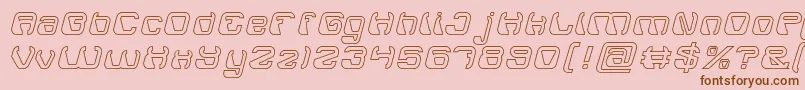 ElectroMagnetHollow Font – Brown Fonts on Pink Background