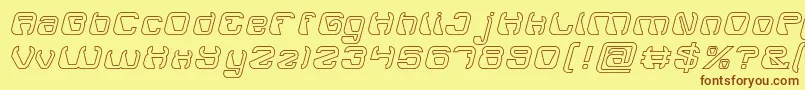ElectroMagnetHollow Font – Brown Fonts on Yellow Background