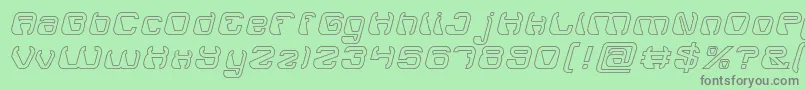 ElectroMagnetHollow Font – Gray Fonts on Green Background