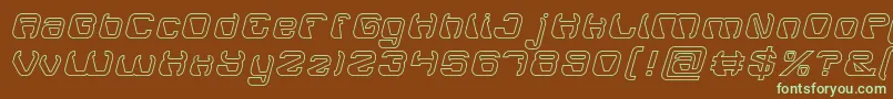 ElectroMagnetHollow Font – Green Fonts on Brown Background