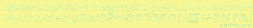 ElectroMagnetHollow Font – Green Fonts on Yellow Background