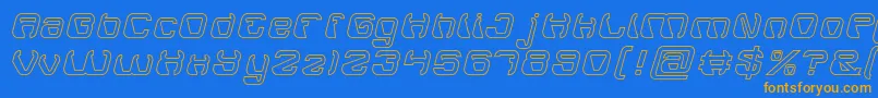ElectroMagnetHollow Font – Orange Fonts on Blue Background