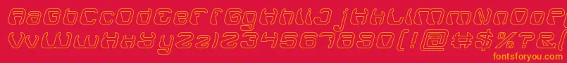 ElectroMagnetHollow Font – Orange Fonts on Red Background
