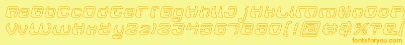 ElectroMagnetHollow Font – Orange Fonts on Yellow Background