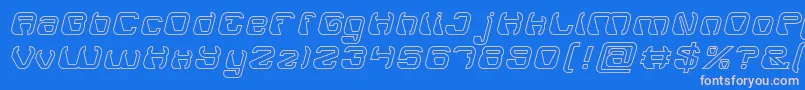 ElectroMagnetHollow Font – Pink Fonts on Blue Background