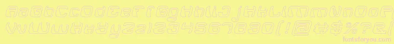 ElectroMagnetHollow Font – Pink Fonts on Yellow Background