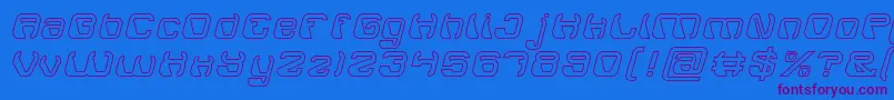ElectroMagnetHollow Font – Purple Fonts on Blue Background