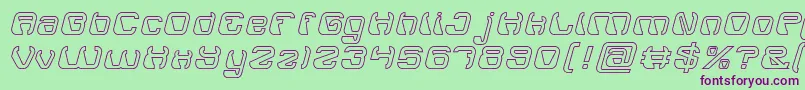 ElectroMagnetHollow Font – Purple Fonts on Green Background