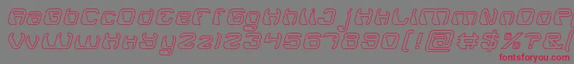 ElectroMagnetHollow-fontti – punaiset fontit harmaalla taustalla