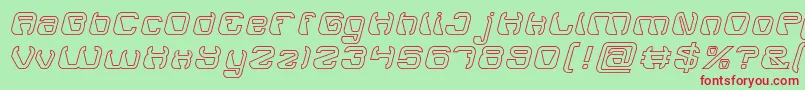 ElectroMagnetHollow Font – Red Fonts on Green Background