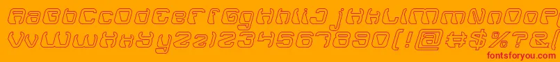 ElectroMagnetHollow Font – Red Fonts on Orange Background