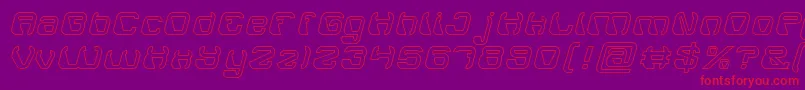 Police ElectroMagnetHollow – polices rouges sur fond violet