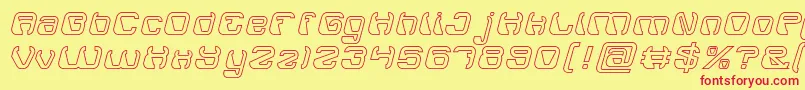 ElectroMagnetHollow Font – Red Fonts on Yellow Background