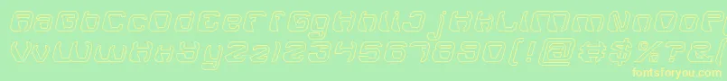 ElectroMagnetHollow Font – Yellow Fonts on Green Background
