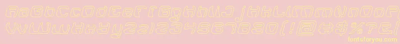ElectroMagnetHollow Font – Yellow Fonts on Pink Background
