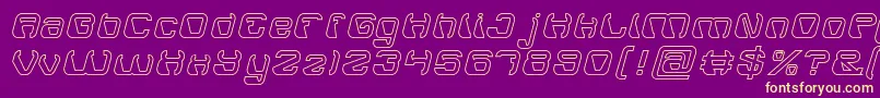 ElectroMagnetHollow Font – Yellow Fonts on Purple Background
