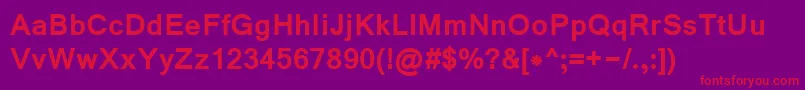 VrindaBold-Schriftart – Rote Schriften auf violettem Hintergrund