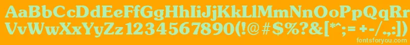 SunsetserialXboldRegular Font – Green Fonts on Orange Background