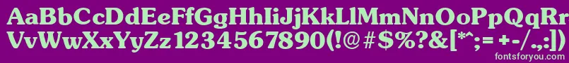 SunsetserialXboldRegular Font – Green Fonts on Purple Background