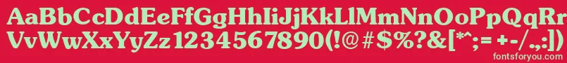 SunsetserialXboldRegular Font – Green Fonts on Red Background