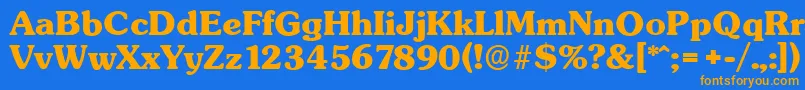 SunsetserialXboldRegular Font – Orange Fonts on Blue Background