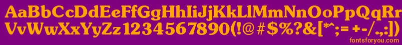 SunsetserialXboldRegular Font – Orange Fonts on Purple Background