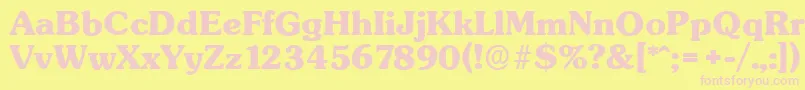 SunsetserialXboldRegular Font – Pink Fonts on Yellow Background