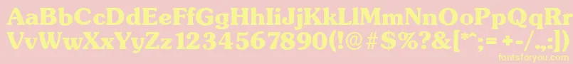 SunsetserialXboldRegular Font – Yellow Fonts on Pink Background