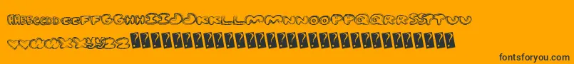 Outlinearound-Schriftart – Schwarze Schriften auf orangefarbenem Hintergrund