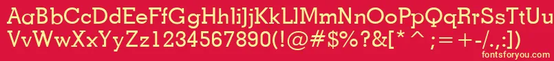 PfdetourRegular Font – Yellow Fonts on Red Background