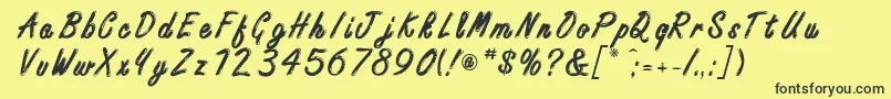 Police FreestyleScriptitcBold – polices noires sur fond jaune