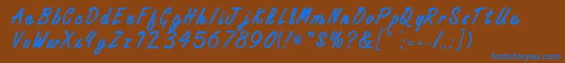 フォントFreestyleScriptitcBold – 茶色の背景に青い文字