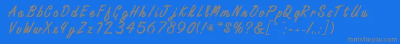 FreestyleScriptitcBold-Schriftart – Graue Schriften auf blauem Hintergrund