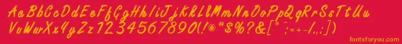 Шрифт FreestyleScriptitcBold – оранжевые шрифты на красном фоне