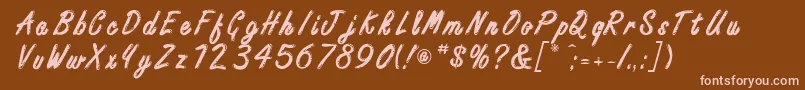 Police FreestyleScriptitcBold – polices roses sur fond brun