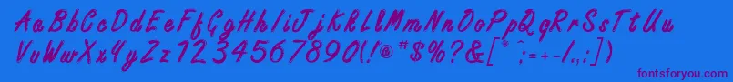 FreestyleScriptitcBold Font – Purple Fonts on Blue Background