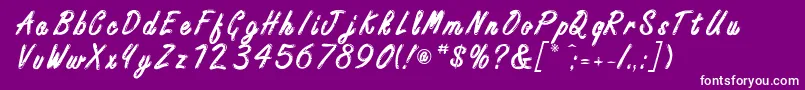 Police FreestyleScriptitcBold – polices blanches sur fond violet