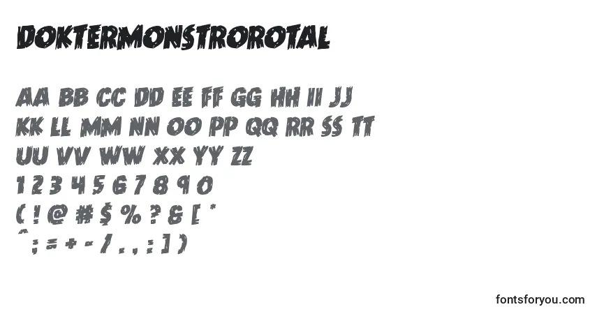 Doktermonstrorotal-fontti – aakkoset, numerot, erikoismerkit