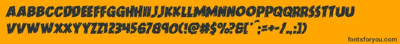 Doktermonstrorotal-Schriftart – Schwarze Schriften auf orangefarbenem Hintergrund