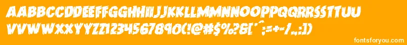 Doktermonstrorotal-Schriftart – Weiße Schriften auf orangefarbenem Hintergrund