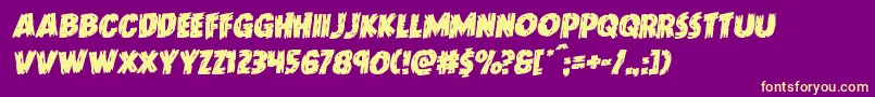 Doktermonstrorotal Font – Yellow Fonts on Purple Background