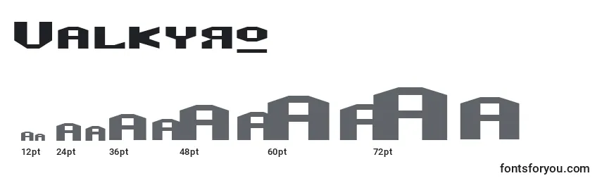 Valkyro Font Sizes
